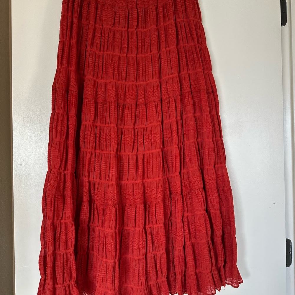 Max Studio Vibrant Red A-Line Skirt